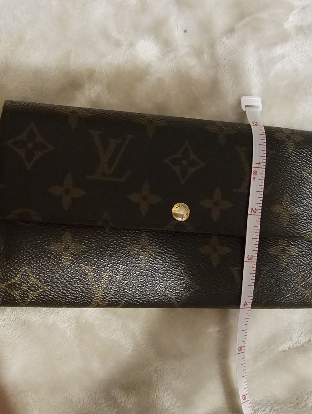 Louis Vuitton Brown Monogram Clutch Wallet with Gold Snap